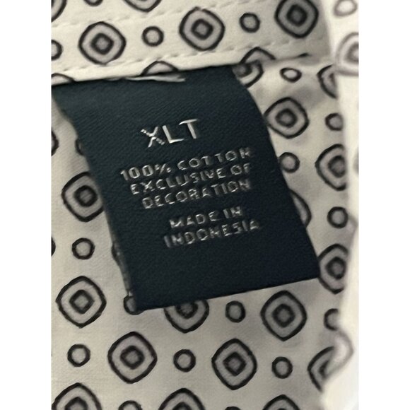 Perry Ellis Alloy Big & Tall Button Up Short Sleeve Shirt XLT TGE EGA 100% Cotto - Picture 3 of 15